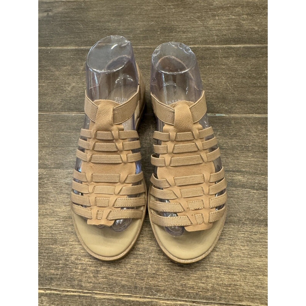 Eileen Fisher Rato Honey Leather Sandals Size 6 1/2 Fisherman‎ Tan